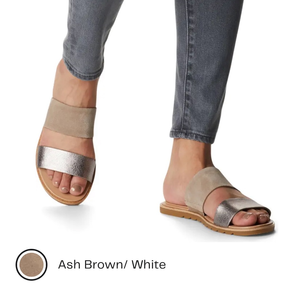 Sorel Ella II Leather Slide Sandals Womens 9